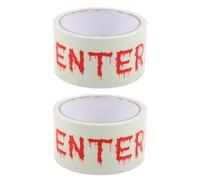 Kisangel Lot de 2 rubans de signalisation phosphorescents pour Halloween | 3 m x 0,5 cm - Ruban de signalisation effrayant « Défense d'entrer » - Panneau d'avertissement de danger pour