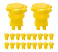 Kisangel Lot de 20 isolateurs pour clôture électrique, Supports de Fil en Plastique Jaune pour poteaux de clôture, pour clôtures agricoles, contrôle du bétail, bovins, Chevaux et aménagement de