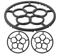 Kisangel Lot de 3 réducteurs de brûleur à gaz en fonte - Anneau de travail antidérapant de 18,3 cm (7,2 pouces) pour cuisinière à gaz - Support de casserole épais pour ustensiles de cuisine
