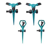 Kisangel Lot de 4 Arroseurs Rotatifs Automatiques pour Jardin en Abs, Arroseurs à 360 Degrés Buses Réglables pour Pelouse et Potager, pour Refroidissement de Toiture et Jeux D'garçon