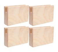 Kisangel Lot de 4 rehausseurs de Meubles en Bois : Blocs de surélévation pour lit, Cadre de lit et Table Basse - avec rainure de 1,2 cm de Large, rehausseur de Pieds de Meuble Jusqu’à 5 cm de