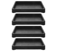 Kisangel Lot de 4 soucoupes pour Pots de Fleurs : soucoupes rectangulaires de 16 x 11 cm (6,3 x 4,3 Pouces) en résine Noire, idéales pour l'égouttage et Le Drainage des Pots de Fleurs.