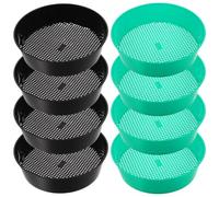 Kisangel Lot de 8 Tamis à Compost à Mailles de 3 mm pour Le Jardinage, Pelle à Tamis Manuelle en Plastique de 20 cm et Outil de tri des Pierres pour Les potagers et la préparation du Sol