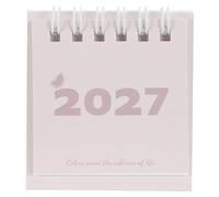 Kisangel Mini Calendrier de Bureau 2027 - Agenda Mensuel de Bureau sur Pied - Calendrier Journalier à Spirale - de Table 2027 pour La Maison, L'école Ou Le