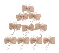 Kisangel Nœuds en Toile de Jute Accessoires Rétro pour Cheveux et Serrage-têtes 10pcs Faits Main Beige, Légers et Élégants, Décoration Mariage et Fête