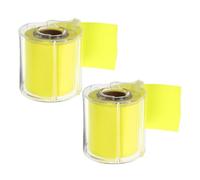 Kisangel Papier Autocollant Jaune 2 Rouleaux pour Notes de Service et Mémo à l'École et au Bureau avec Marquage de Catégorie et Support Métal