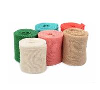 Kisangel Ruban en Toile de Jute Rustique 6 Pcs, Matériel de Couture Simple et Rétro, Peau Agréable, à Couper, Décoration Mariage et Jardinage Couleur Aléatoire