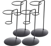 Kisangel Support Présentoirs pour Cônes et Snacks Lot de 4 Cornet de Glace en Fer Noir Léger pour Marchés et Pique-niques