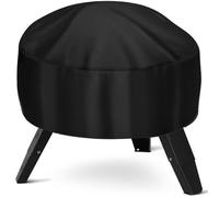 KISEER - Housse de brasero ronde robuste et imperméable 420D avec revêtement en PVC épais et cordon de serrage, 96,5 cm, noir