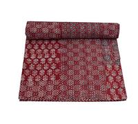 Kissenbezug mit indischem Muster, quadratisch, Paisleymuster, Baumwolle, Kantha, traditionelles Dekor, handgefertigt, Bohemian