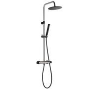 Kissy colonne de douche thermostatique façon inox et noire Essebagno