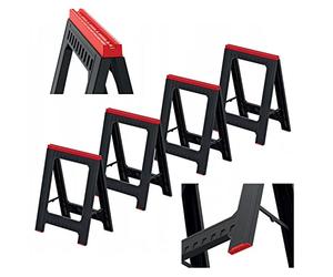 Kistenberg Lot de 4 tréteaux de travail pliables, 700 kg, 79 cm, Noir