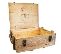 Kistenkolli Altes Land DM11 Boîte militaire à munitions en bois/Caisse de rangement vintage, Dimensions : env. 61 x 40 x 34 cm