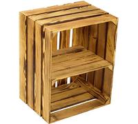 Kistenkolli Altes Land flambé/Flamboyant Bibliothèque - schuhregalkiste avec zwischenbrett/mittelbrett Insert env. 50x40x30cm / boîtes de Apple Caisse à vin boîtes en Bois de du Vieux-Pays