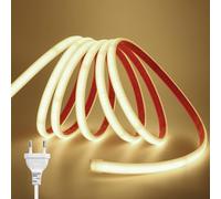 KISUFU 220V COB Ruban LED, 240Leds/m IP65 étanche Super Lumineux Bandeau LED, Sin fuente de alimentación 10cm cuttable Néon Bande LED pour armoire,cuisine,maison,chambre à coucher,DIY décoration.