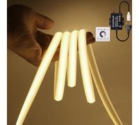 KISUFU 220V Néons Ruban LED COB, IP65 Etanche 288 LEDs/M dimmable Bande LED avec télécommande Panneau tactile, Flexible Bande Lumineuse pour Intérieur Extérieur Décoration.