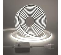 KISUFU 220V Ruban LED COB, Flexible Led Bande Neon Bandeau avec Gradateur，Étanche IP65 LED Bande Lumineuse pour Chambre, Jardin, Plafond Décoration,9M,Blanc