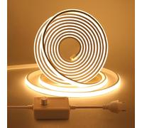 KISUFU 220V Ruban LED COB, Flexible Led Bande Neon Bandeau avec Gradateur，Étanche IP65 LED Bande Lumineuse pour Chambre, Jardin, Plafond Décoration,0.5M,Blanc chaud