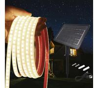 KISUFU 24V Ruban LED Solaire Extérieur, 2835 120 LEDs/m IP68 Étanche Lumineuse Solaires Bandeau LED Light Strip avec 8 Modes 1200W Panneau solaire encastré au sol mural pour Jardin Terrasse Noël.