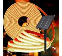 KISUFU 24V Solaire Rubans à LED Neon Light, IP68 Étanche 320 LEDs/m Bandes LED avec 2400mah 8 Modes Panneau solaire avec insertion terrestre Lumineuse pour Maison Jardin Mariage Fête Noël.
