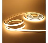 KISUFU Bandeau LED COB 220V, IP65 étanche Flexible néon LED Strip 288 Leds/m Bandes à LED Ruban pour DIY Chambre, Cuisine, Exterieur Maison Décoration. Blanc chaud,24M