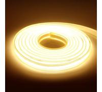 KISUFU DC 220V COB flexible LED bande lumineuse ip65 imperméable à l'eau super lumineux dimmable LED bande lumineuse haute luminosité 360 LED/M LED avec cordon d'alimentation. 13m, Blanc chaud.