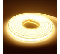 KISUFU DC 220V COB flexible LED bande lumineuse ip65 imperméable à l'eau super lumineux dimmable LED bande lumineuse haute luminosité 360 LED/M LED avec cordon d'alimentation. 3m, Blanc chaud.