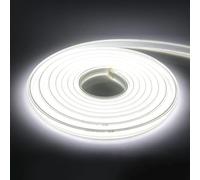 KISUFU DC 220V COB flexible LED bande lumineuse ip65 imperméable à l'eau super lumineux dimmable LED bande lumineuse haute luminosité 360 LED/M LED avec cordon d'alimentation. 0.5m, Blanc.