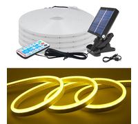 KISUFU Énergie solaire 24V 2835 Ruban LED néon, 120 Leds/m IP67 Etanche Neon Bande LED Strip Light avec 1.2w USB clip type Contrôleur solaire pour Cour extérieure, jardin, décoration de fête.