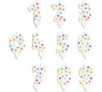 Kit 10 bougies anniversaire chiffres Blanc G