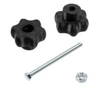 Kit 12 molettes étoile M5 + 6 vis M5x60 + 6 écrous/serrage 36 mm