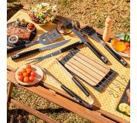 Kit 12 Pièces Barbecue Acier Inoxydable Avec Housse