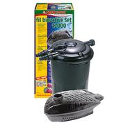 Kit 12000 Sera Pond Fil bioactive | Filtre Bioactif + Pompe Éco PP 12000, Siporax Pond 6 L, Tuyau 5 m, Eau Claire et Saine