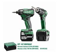 Combopack 2 outils 18V (DV18DD + WH18DD) (2x5.0 Ah) WBZ - HIKOKI KC18DDWAZ
