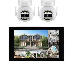 Kit 2 Caméras Motorisées LINK2HOME HD, Écran Tactile 10.1'', 3MP, Vision Nocturne, IP66