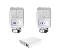 Kit 2 Têtes Thermostatiques Connectées Écran LCD + Passerelle Zigbee Ethernet