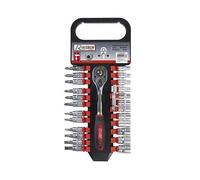 Kit 26 pces cliquet + douilles+embouts+rallong 1/4" Chrome Vanadium ..