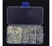 Kit 270 Pièces Vis et Rondelles Nylon M2 à M5 avec Écrous Hexagonaux, Blanc et Noir, pour Bricolage et Réparation Électronique