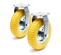 Kit 2x Roulettes Transport Support fixe Jante métallique 100kg increvable Diable