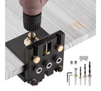 Kit 3-en-1 pour le travail du bois : guide pour chevilles, guide de perçage, gabarit de perçage