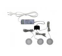 Kit 3 spots LED Nube 58 - alu - 2,5W - 4000K - avec alimentation L&S LIGHT