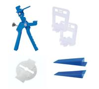 Kit 301 pcs de Pose Carrelage 100 Croisillons 1 mm Autonivelants + 1 Pince + 100 Cales + 100 pcs Bagues de Protection - Diamwood