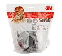 Kit 3M 6000 1x demi-masque 3M 6200M, 2x filtres 6055 A2, 2x filtres à particules 5925 P2R, 2x couvercles de filtre 501 x1 morceau