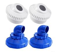 Kit 4 Buse de Jet Piscine 360° pour intex Kit 4 Buse de Jet Piscine | Ajustement pour précis du flux, raccord 32mm, pour idéal pour filtration, design bull's eye, blanc
