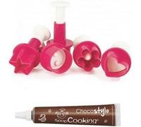 Kit 4 découpoirs-éjecteurs pour Biscuits + 1 Stylo chocolat Multicolore G