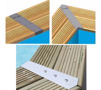 Kit 4 enjoliveurs margelles Ubbink DROITE pour piscine bois rectangulaire