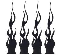 Kit 4 Stickers Flamme Vinyl Résistant Eau 15cm(Black) | Matériau vinyle réfléchissant, imperméable, ne craquelle pas, argenté le jour