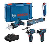 KIT 5 OUTILS Bosch Professional : GSR 12V15 + GOP 12V28 + GDR 12V105 + GSA 12V14 + GLI 12V300 + 3x2,0Ah + Chargeur,XLBoxx-0615990N1D