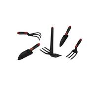Kit 5 outils de jardin Serfouette - Plantoir large - Plantoir fin - Mini fourche 3 dents - Rateau 3 dents