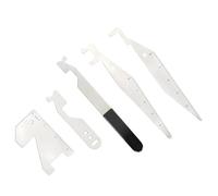 Kit 5 Outils Pompiers Inox, Manche Court Noir, Crochet Simple, Crochet Double, Style A, Ensemble Outils Levier Portables pour Premiers Intervenants